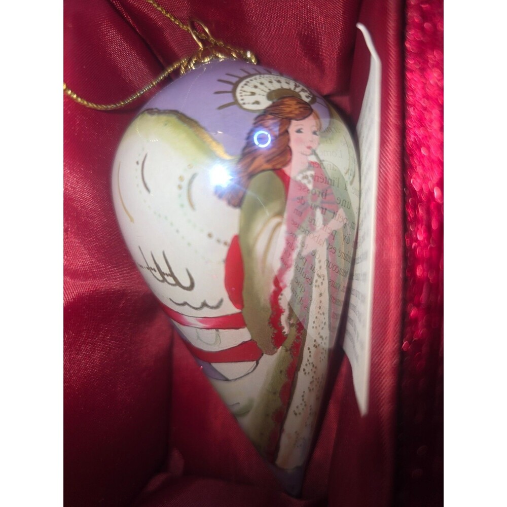 Vintage THE LI BIEN ORNAMENT Christmas Angel Ornament w/ Red Velvet Box Teardrop - Picture 3 of 5